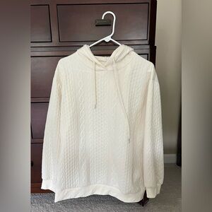 Cream Textured Hoodie